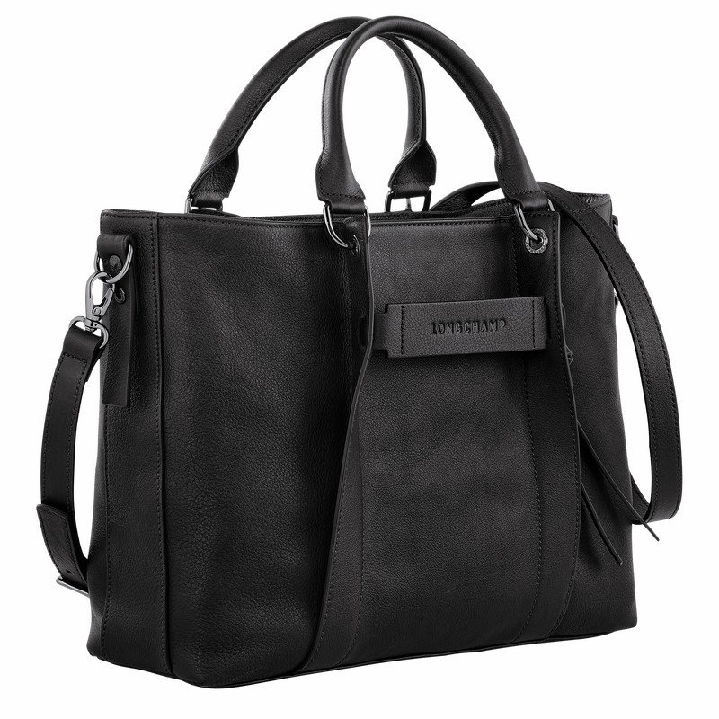 Longchamp 3D L Håndtaske Dame Sort Danmark | 10198HCV001