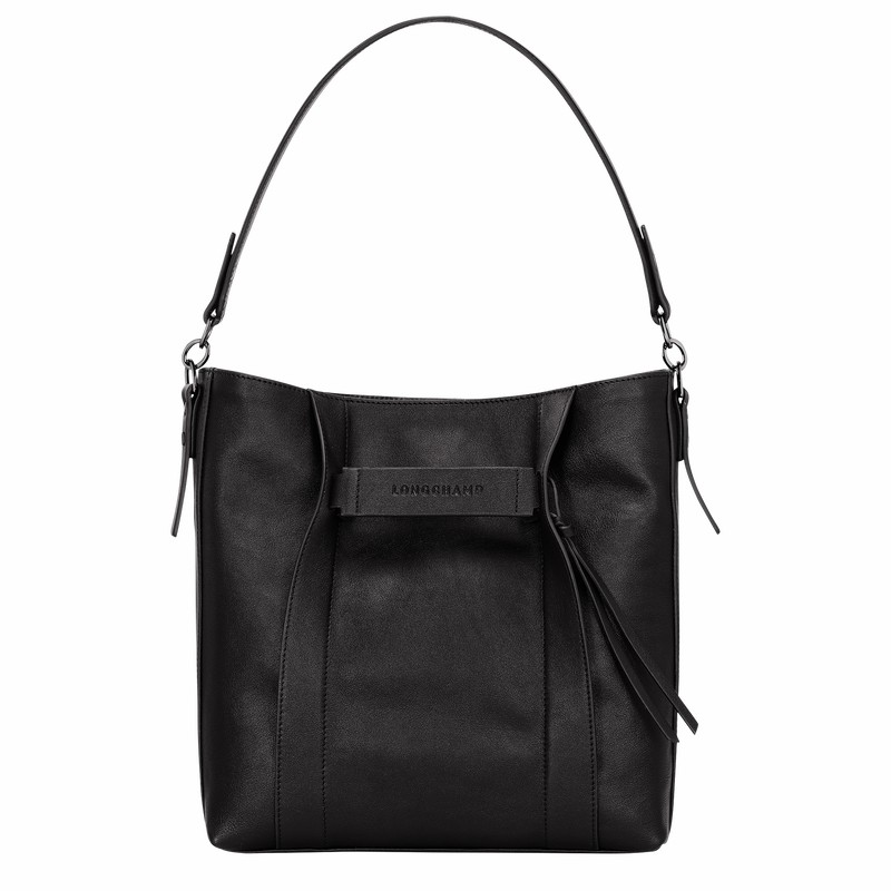 Longchamp 3D M Hobo Taske Dame Sort Danmark | 10225HCV001