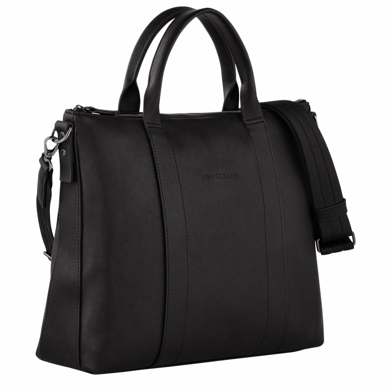 Longchamp 3D Mappe Herre Sort Danmark | 10237HCV001-