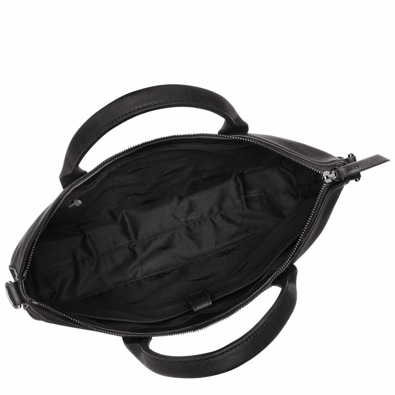Longchamp 3D Mappe Herre Sort Danmark | 10237HCV001-