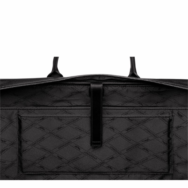 Longchamp Le FOULONNÉ L Mappe Dame Sort Danmark | L2129021047