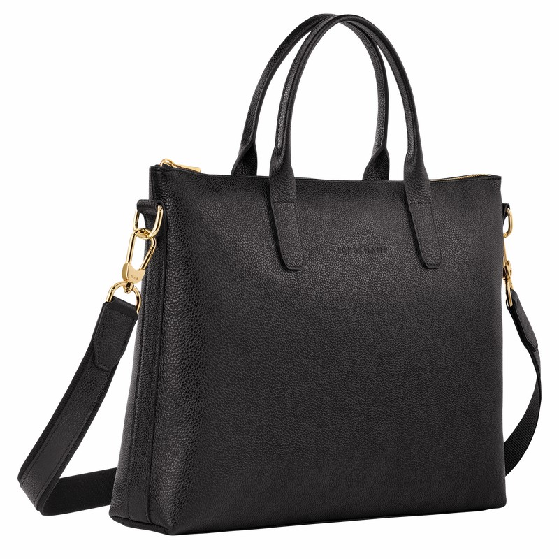 Longchamp Le FOULONNÉ S Mappe Dame Sort Danmark | 20032021001