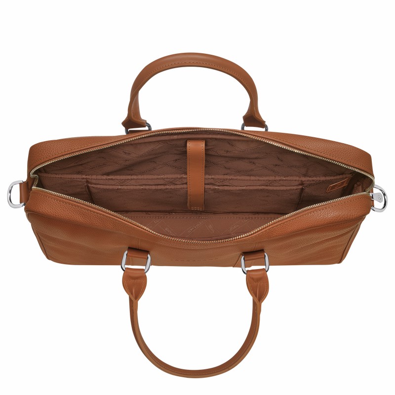 Longchamp Le FOULONNÉ S Mappe Herre Caramel Danmark | L2122021F72-