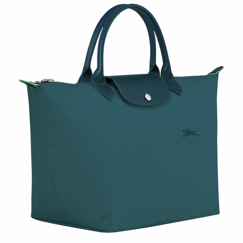 Longchamp Le Pliage Green M Håndtaske Dame Påfugl Danmark | L1623919P89