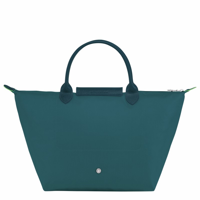 Longchamp Le Pliage Green M Håndtaske Dame Påfugl Danmark | L1623919P89