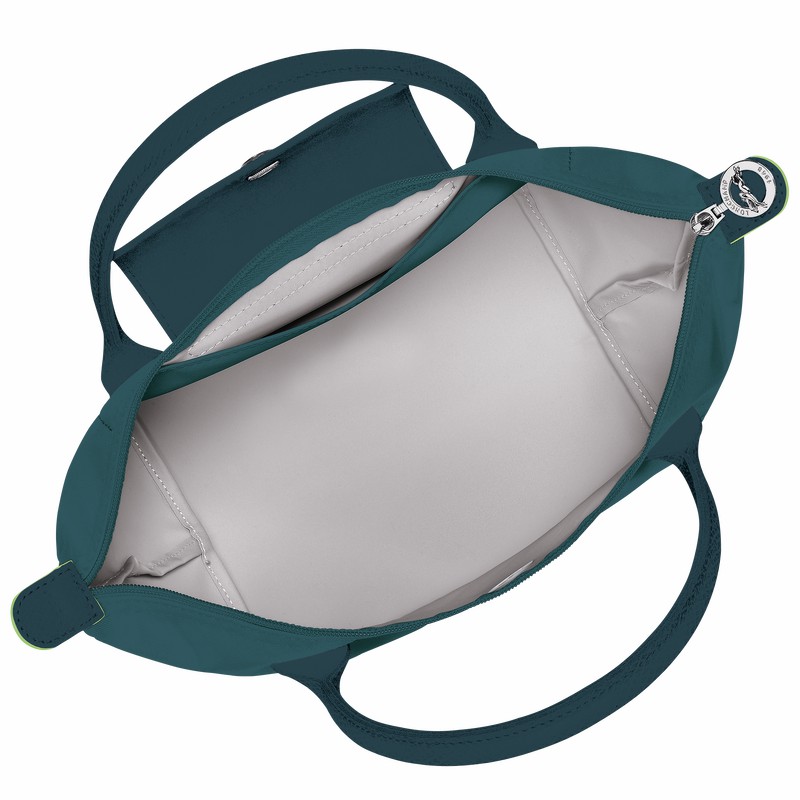 Longchamp Le Pliage Green M Håndtaske Dame Påfugl Danmark | L1623919P89