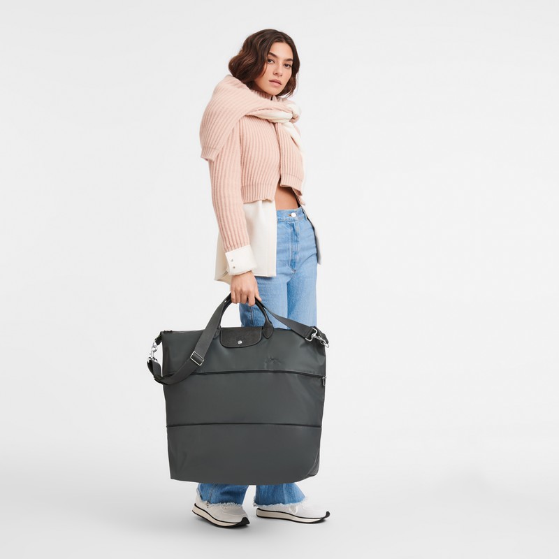 Longchamp Le Pliage Green expandable Rejsetasker Dame Dyb Grå Danmark | L1911919P66