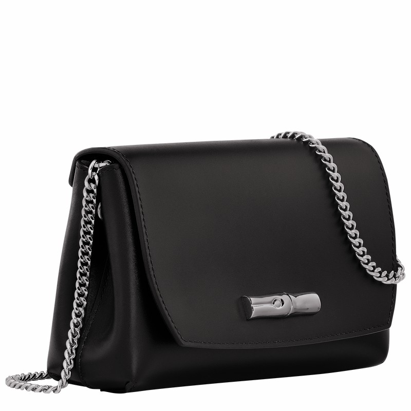Longchamp Le Roseau Clutch Dame Sort Danmark | 10191HCN001