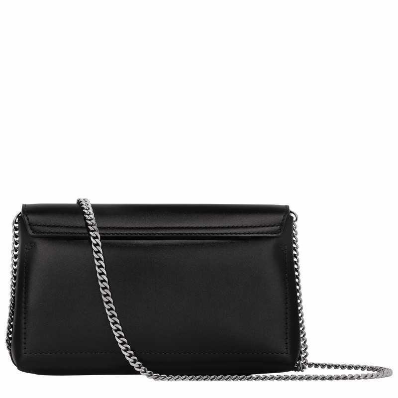 Longchamp Le Roseau Clutch Dame Sort Danmark | 10191HCN001