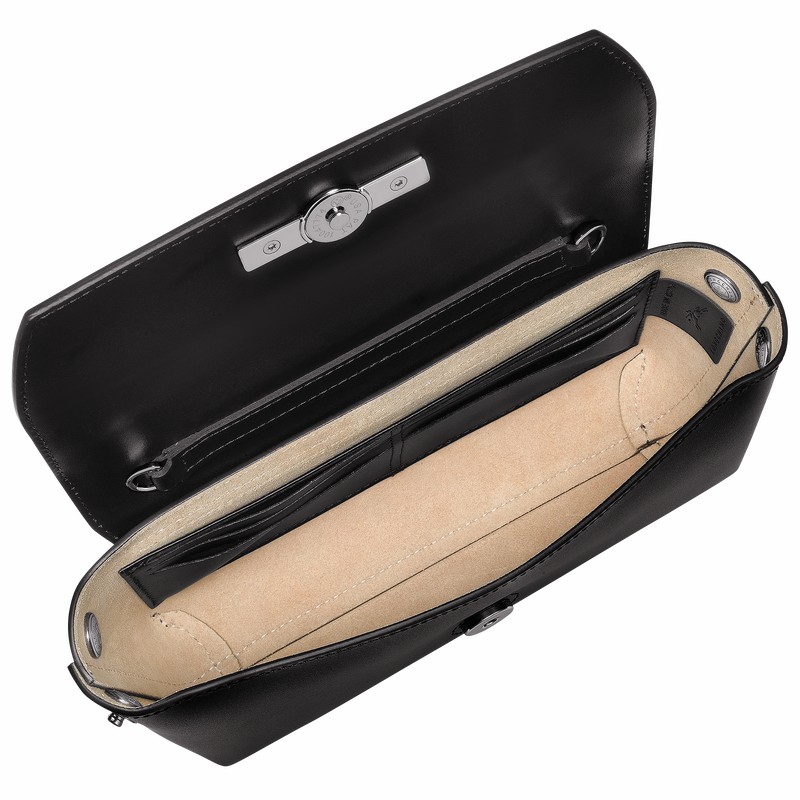 Longchamp Le Roseau Clutch Dame Sort Danmark | 10191HCN001