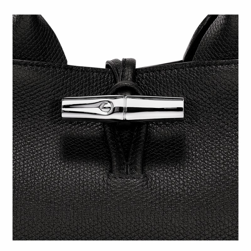 Longchamp Le Roseau S Håndtaske Dame Sort Danmark | 10280HFP001