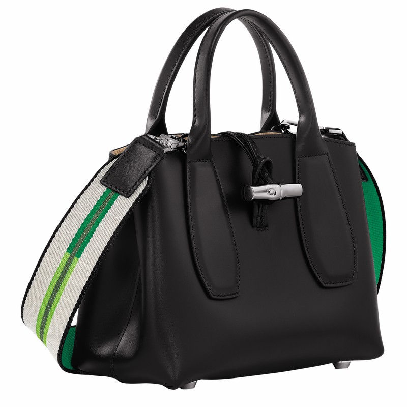 Longchamp Le Roseau S Håndtaske Dame Sort Danmark | 10095HCN001
