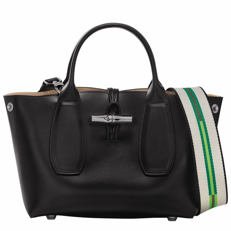 Longchamp Le Roseau S Håndtaske Dame Sort Danmark | 10095HCN001