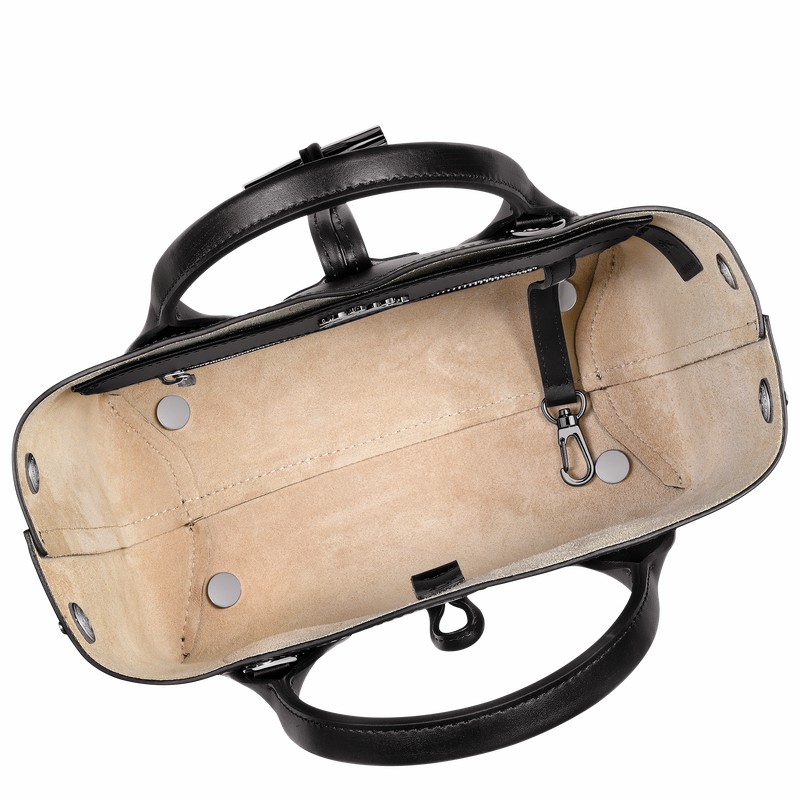 Longchamp Le Roseau S Håndtaske Dame Sort Danmark | 10095HCN001