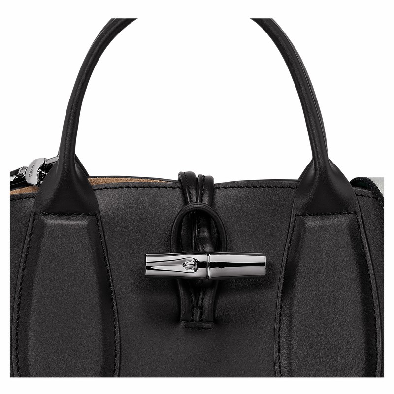 Longchamp Le Roseau S Håndtaske Dame Sort Danmark | 10095HCN001
